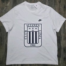 1901 Nike Alianza Lima Soccer T-Shirt Men 3XL White Peru Barcos Farfan Cubillas