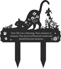 Grave Markers for Cemetery for Cat, Metal Grave Markers Yard Memorial Pet, Decor
