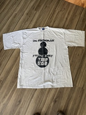 Vintage 2000s Y2K Young Jeezy Trap or Die Da Snowman Glitter Hip Hop Rap Tee