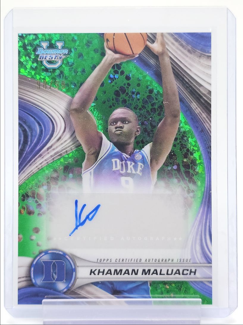 KHAMAN MALUACH 2024-25 BOWMAN U BEST OF 24 GREEN MINI DIAMOND AUTO /99 Q0902