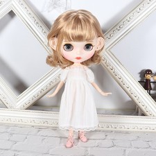 12" Blythe factory Doll Short blond hair Joints body make-up matt skin with ears