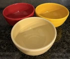 Set of 3 HOMER LAUGHLIN FIESTAWARE 22 OZ. BISTRO BOWLS RED YELLOW