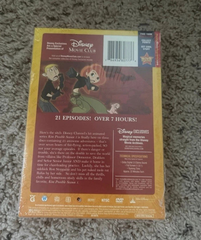 KIM POSSIBLE The Complete First Season 1 Disney DVD Movie Club Exclusive NEW - Image 2 of 2