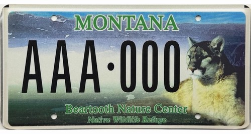 *SAMPLE SALE*  Montana BEARTOOTH NATURE CENTER Sample License Plate