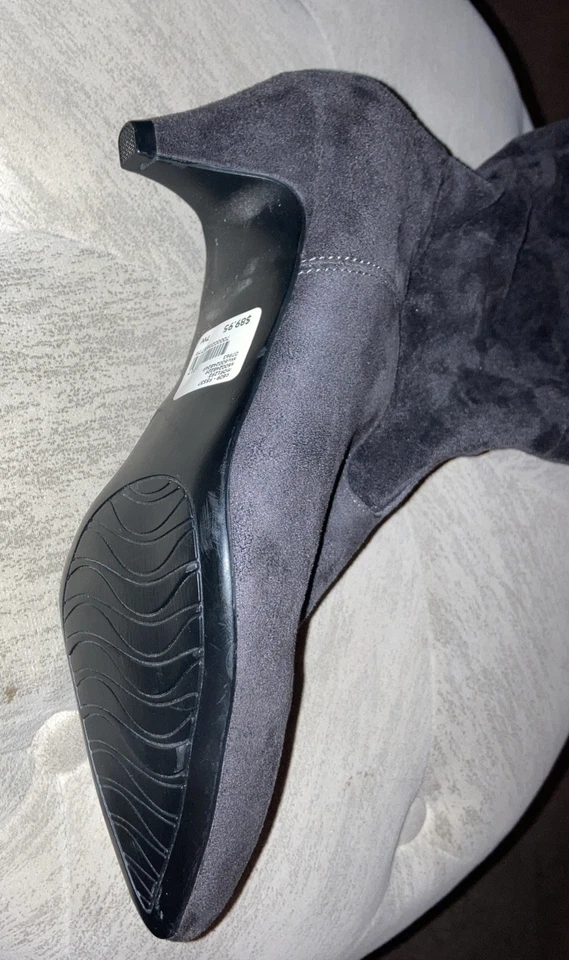 NUEVO SIN CAJA-Lane Bryant imitación gamuza MARRÓN Sobre la rodilla KittenHeel Boot-Talla 7W-Pantorrilla-9,5 pulgadas+ Foto 3 de 4