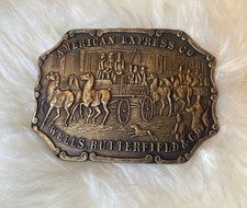 VINTAGE American Express Co Wells Butterfield Bergamot Brass Co Belt Buckle RARE
