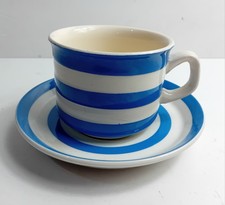 Vintage T G Green Cornishware Blue And White Cup And Saucer
