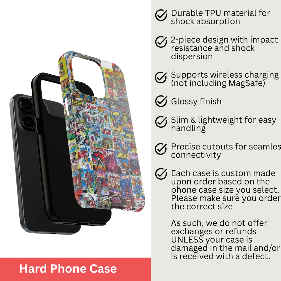 Vintage Comics Superheroes & Cartoons Phone Case iPhone & Samsung Galaxy - Image 2 of 2