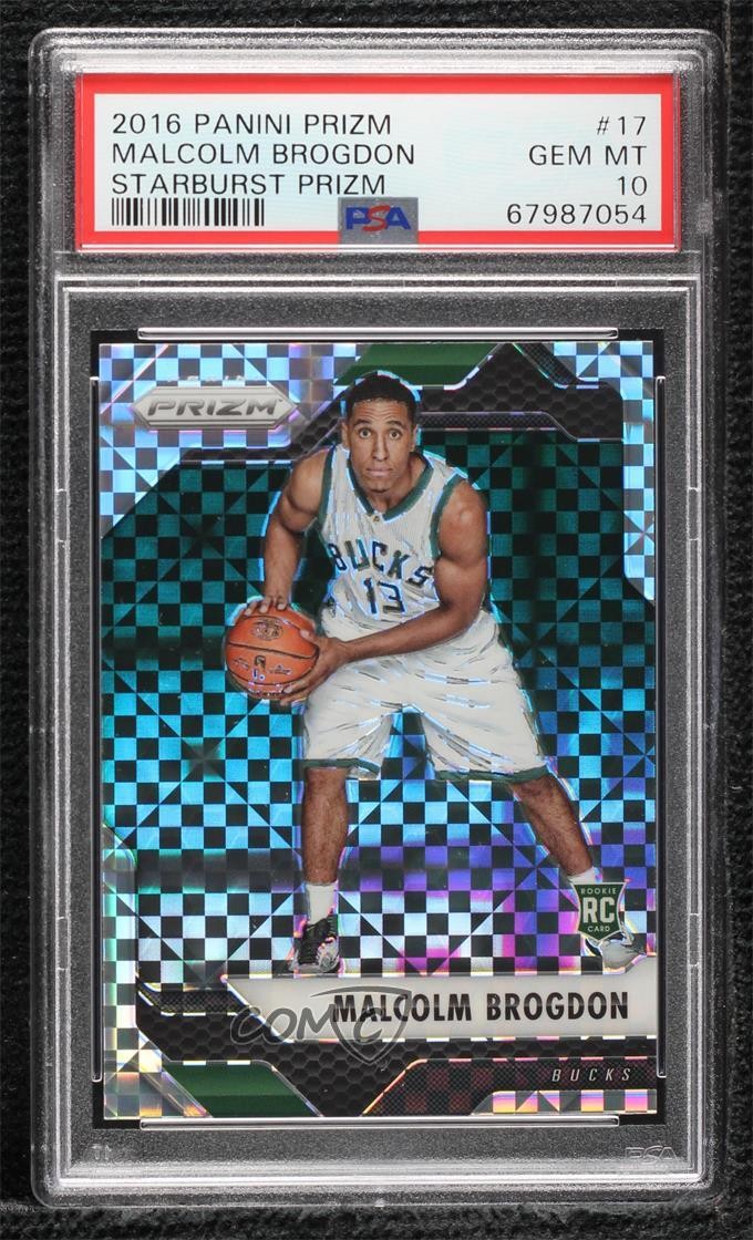 2016-17 Panini Prizm Retail Starburst Malcolm Brogdon #17 PSA 10 GEM MT 0d3