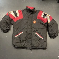 Vintage Monarcas Morelia Jacket Mens Large Black Red Futbol Soccer