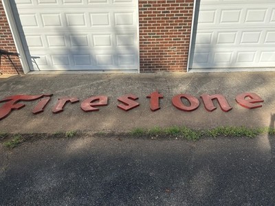 Vintage original FIRESTONE LETTERS Sign Not Porcelain Tires | eBay
