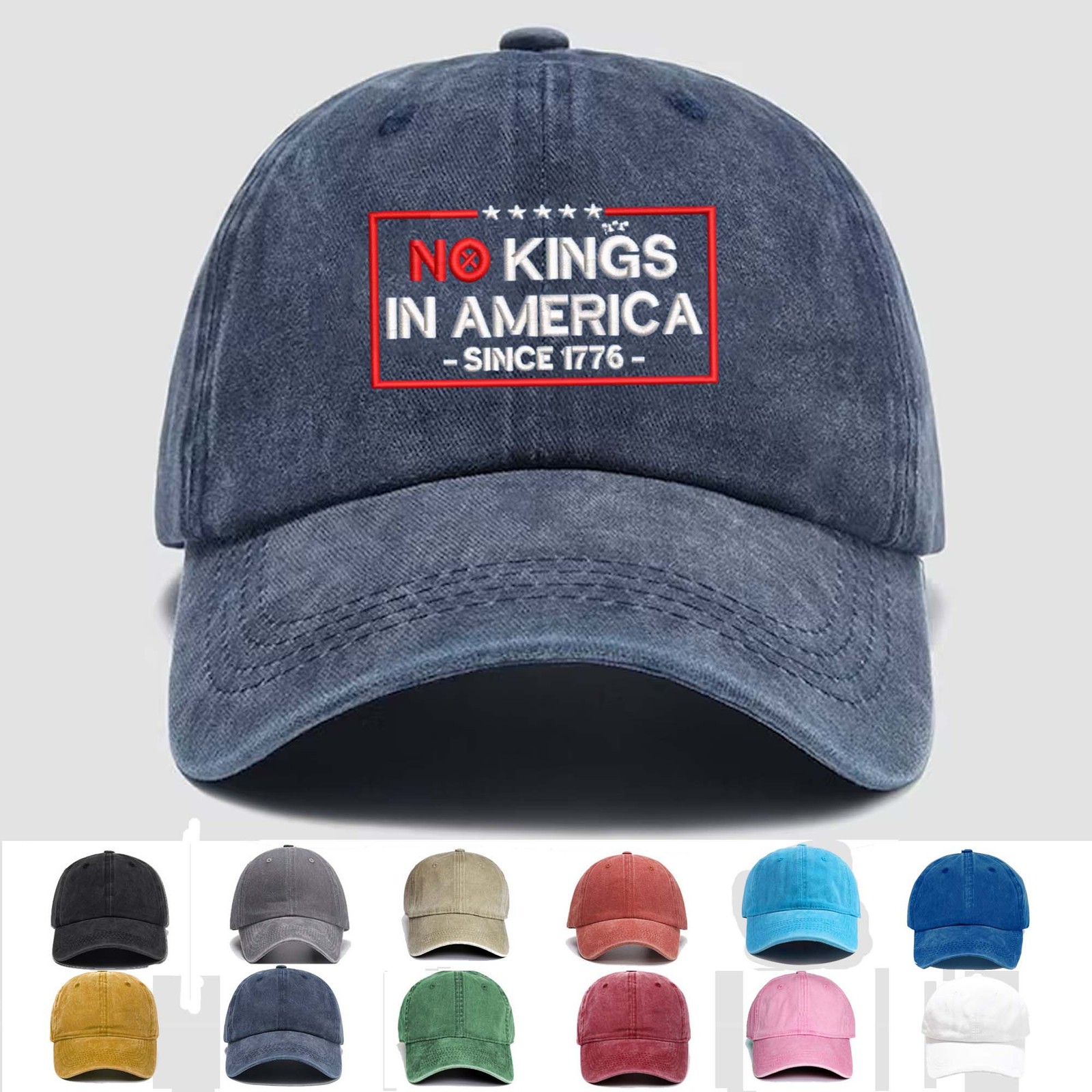 Custom Personalization Embroidered Hat No Kings In America, Trucker Hat, Gift