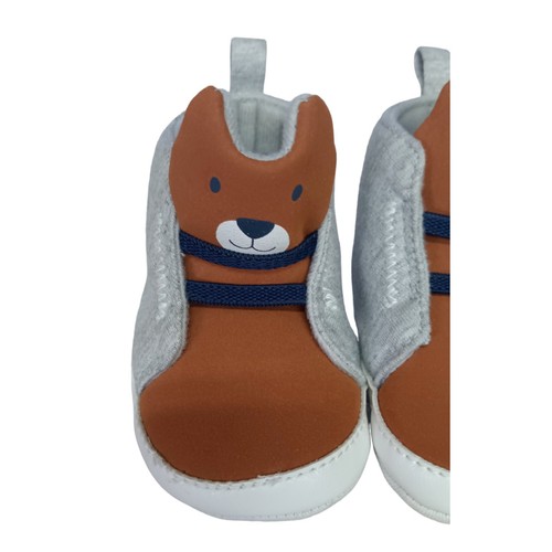 Baby Jungen Mädchen Größe 3-6 Monate Bär Schuhe Stiefel Kind von mir grau braun - Bild 2 von 7