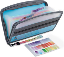 Small Accordion File Organizer, A5 Check Size 13 Pockets Coupon Receipt Holde...