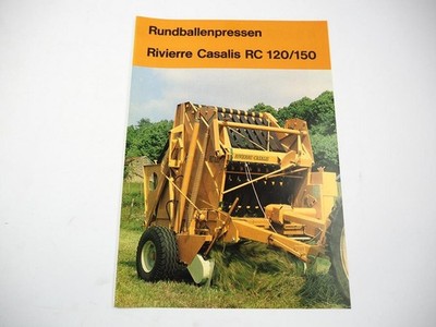 Original Brochure Rivierre Casalis RC 120 150 Round Bale Press 1990s