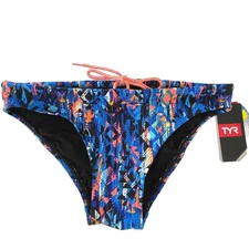 TYR DuraFast Anzan Lula Bikini Bottoms Women Blue Coral - Size Small 4/6