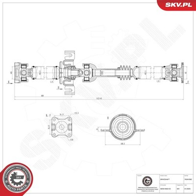 76SKV082 ESEN SKV Drive Shaft Rear Axle for Ford Mazda 1447190 New