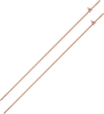 - 4' Grounding Rod - 3/8'' Copper Ground Rod with Wire Clamp | Great for Electric