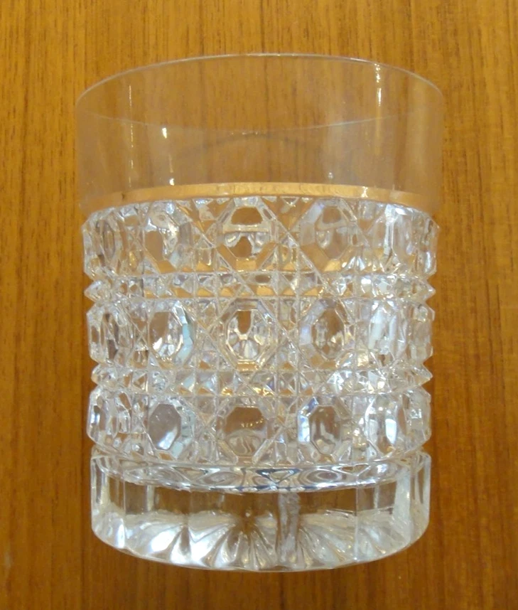 4 vasos de whisky de diamantes diamantes diamantes de cristal pesado de baccarat usados en excelente estado Foto 4 de 4
