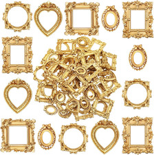 100 Gold Vintage Resin Mini Frames for Photos  Jewelry Display