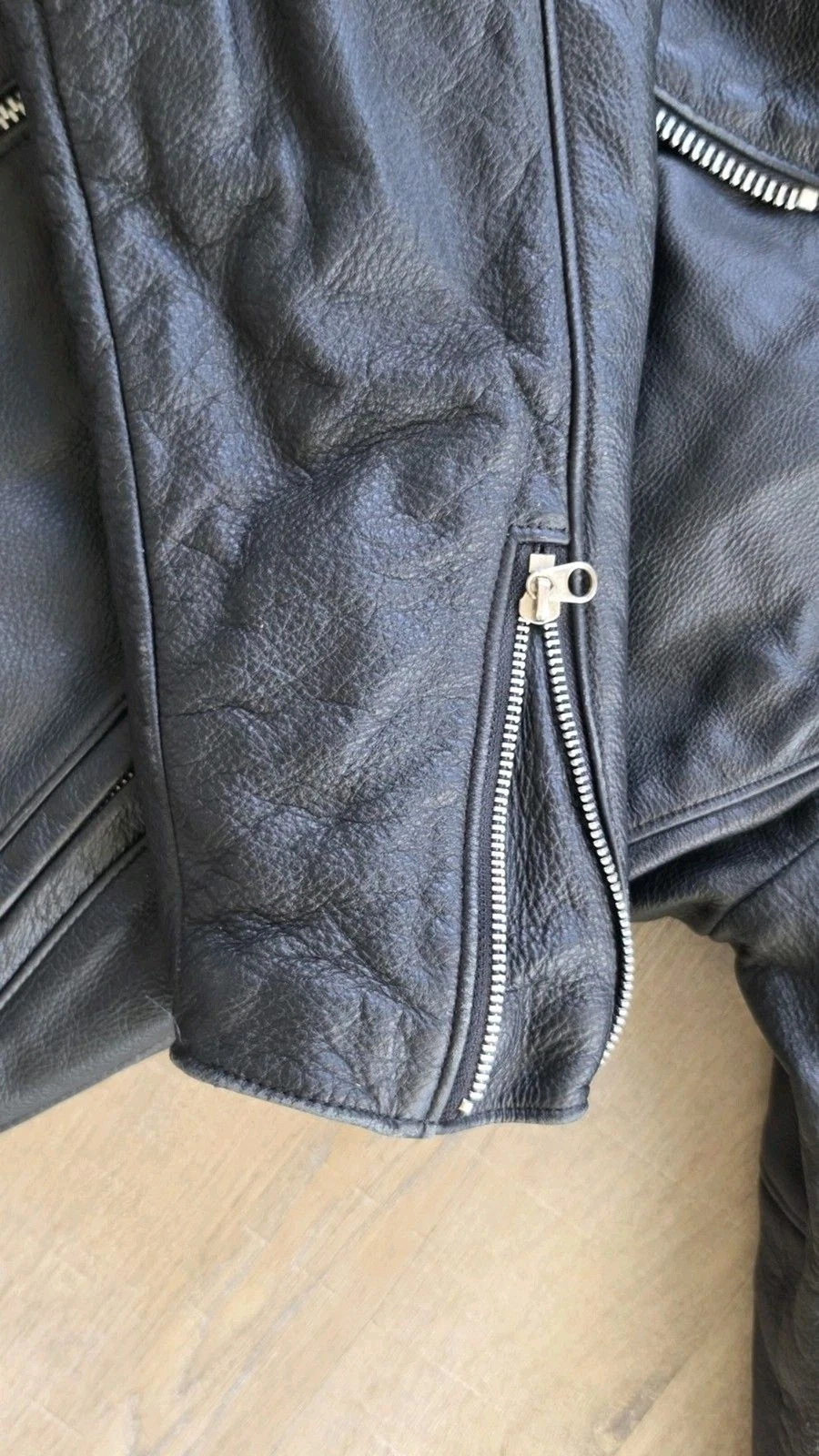 Vintage Indian Motorcycle Leather Jacket Mens L Black Side Lace CA31466 Canada - product detail image 11