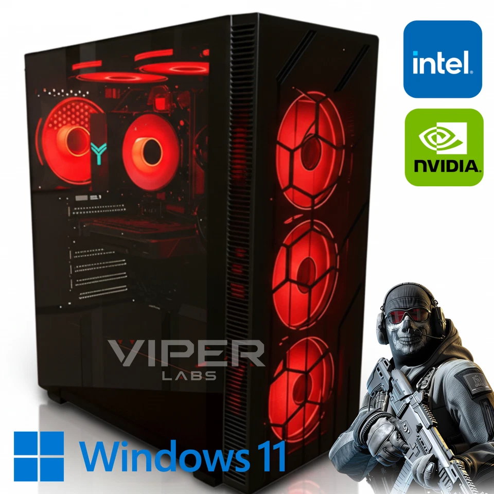RTX 5060 8GB Intel i7 Fast Gaming PC NVIDIA 32GB DDR4 1TB SSD Windows 11 WiFi - Image 3 of 4