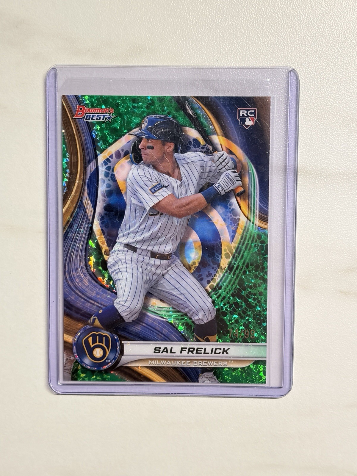 2024 Bowman's Best Sal Frelick Green Refractors #/99 Rookie #37 Brewers