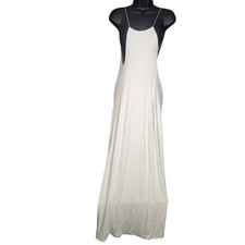 Meshki White Maxi Dress XL Kirsty Strappy Circle Cutout Backless Minimalist Glam
