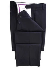 $400 Saks Fifth Avenue Dark Navy Blue Twill Wool Pants 34W