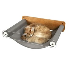 Cat Hammock Wall Mounted, Wooden Kitty Wall Furniture, Stable Shelves Floatin...