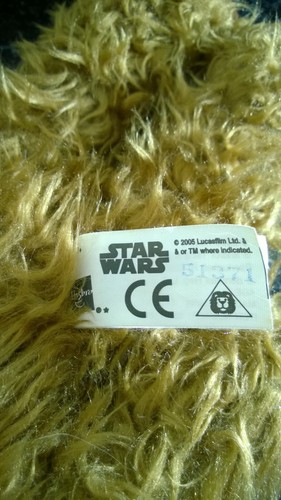 Star Wars Chewbacca juguete suave peluche Hasbro 2005 - Imagen 5 de 5