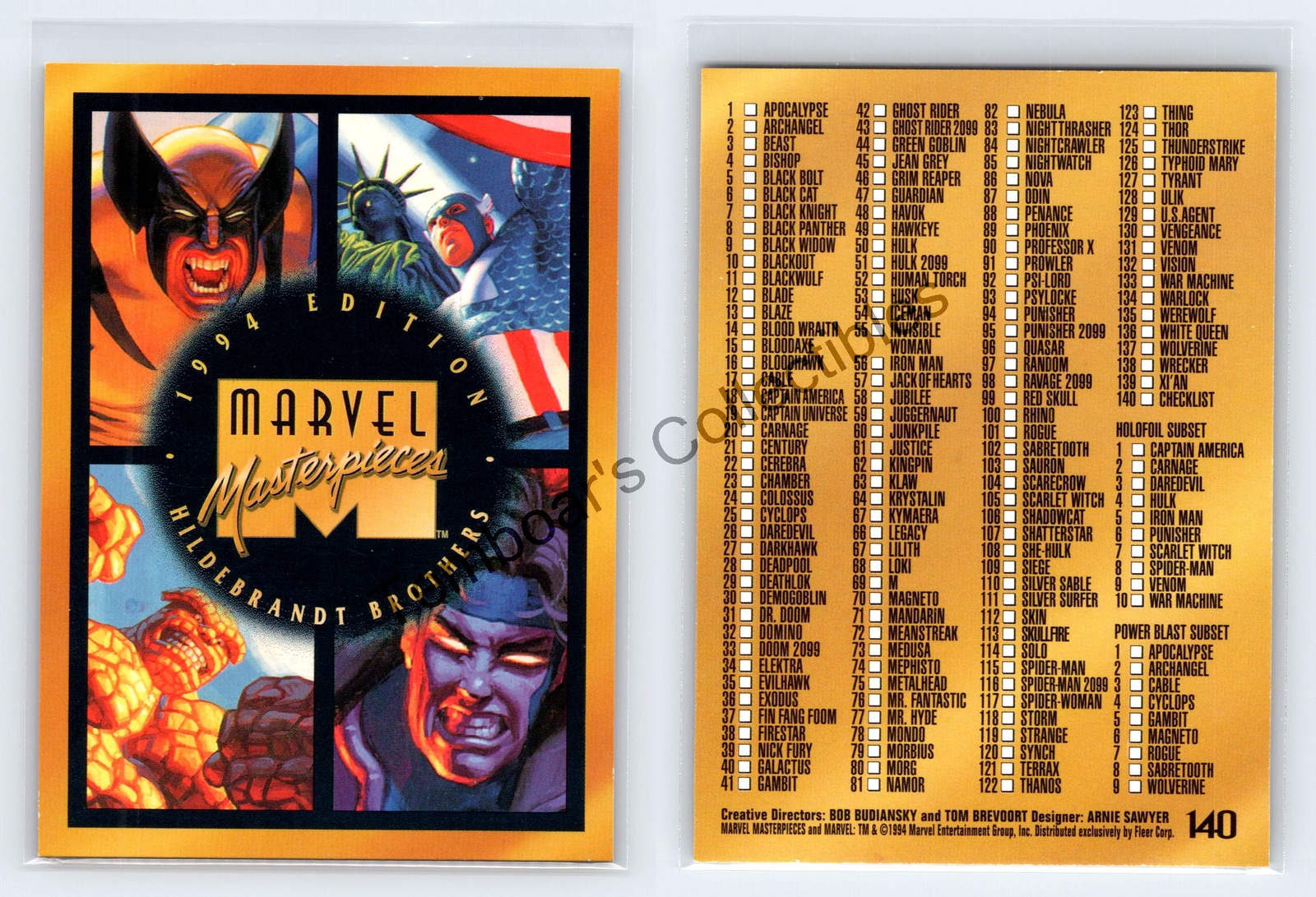 1994 Marvel Masterpieces ⭐️T+G Hildebrandt⭐️COMPLETE YOUR Base Set ##1-140⭐ 1/26
