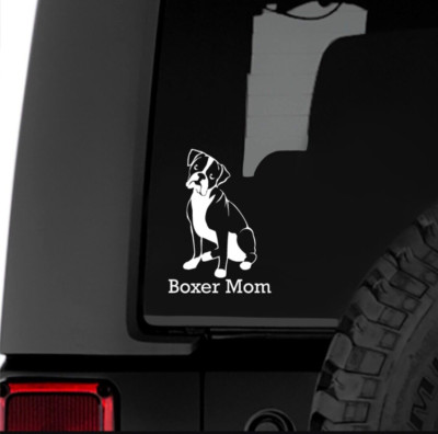 BOXER MOM DAD DOG CAR WINDOW DECAL WATERPROOF VINYL DECAL STICKER | eBay