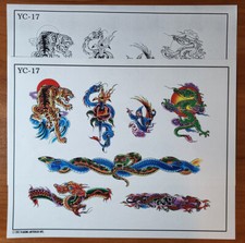 Vintage Spaulding Rogers Pinky Yun Traditional Japanese Tattoo Flash Sheet Y17