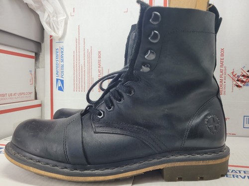 HERREN DR. MARTENS PIER SCHWARZ LEDER HOHE STIEFEL GRÖSSE US 11 UK 10 EU 45 Gebraucht - Bild 4 von 12