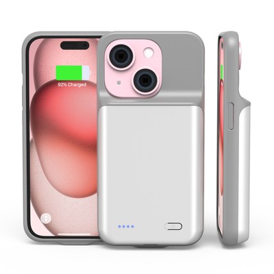 NEW For iPhone 15 Battery Charger Case Wireless Charging Power Bank-White