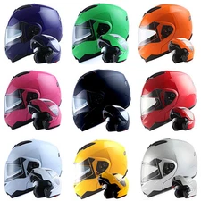 DOT 1Storm Motorcycle Modular Full Face Helmet Flip up Sun Visor Dual Lens 