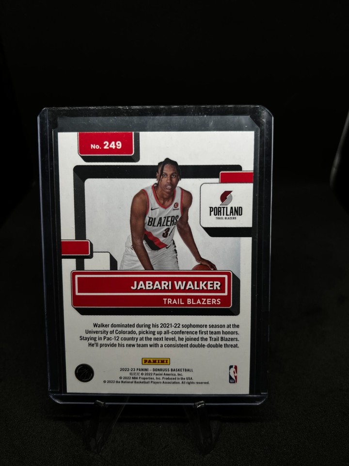 Jabari Walker 2022 Donruss Rated Rookie 249 Portland Trail Blazers RC jabari-walker-2022-donruss-rated-rookie-249-portland-trail-blazers-rc