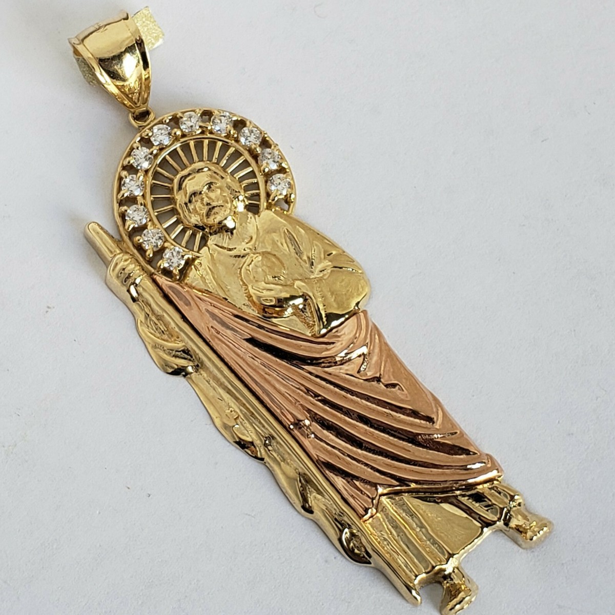 Rose Gold San Judas Big 14k Yellow Rose Gold Saint Jude Judas - Main Image