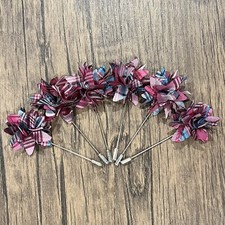 6 Pieces Lapel Pin Set Men Suit Fabric Brooches