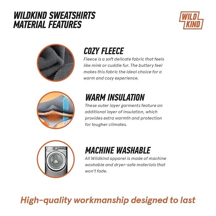 Wildkind Wolf Snow Grey Jacket Wolves Sherpa Fleece Hoodie Blue Sweater M-3X - product detail image 5