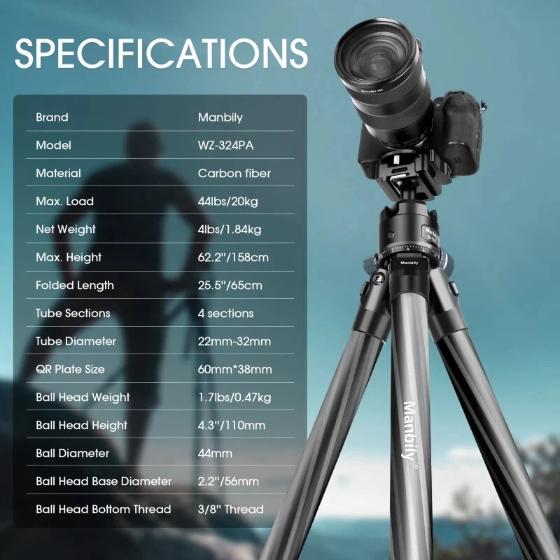 NEW Manbily Tripod for Shooting & Camera Picatinny Arca Swiss Adapter 360° - Image 4 of 4