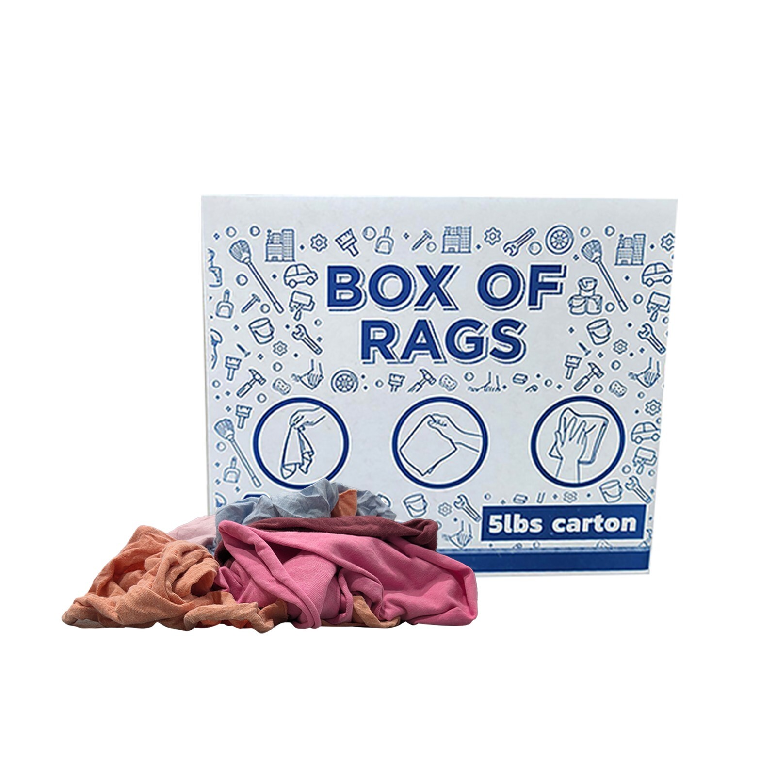 Premium Colored Knit Wipes, Bulk Cleaning cloth - Box of Rags for Multipurpose