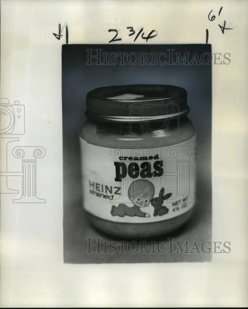 1977 Press Photo Baby Food Jar of Creamed Peas - noa23036
Opens in a new window or tab
