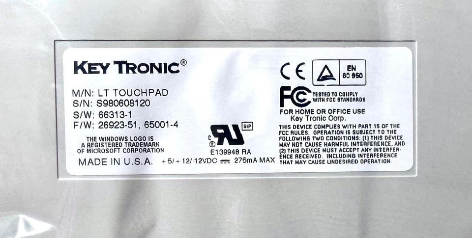 NIB Lifetime Key Tronic Touchpad Keyboard Model 1P S/N S980608120 - Image 4 of 4