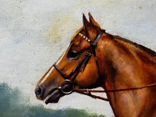 British Racing Oil Painting Winner Grundy Epsom Derby 1975 Jockey Pat Eddery Up - Picture 14 of 24