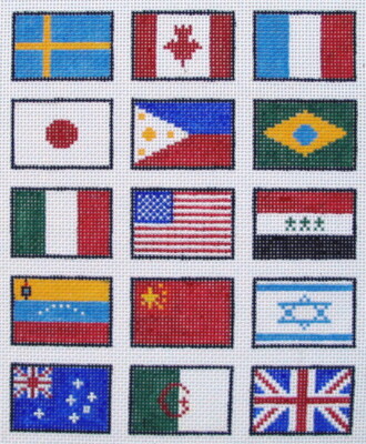  Flags Hand Painted Needlepoint Canvas
