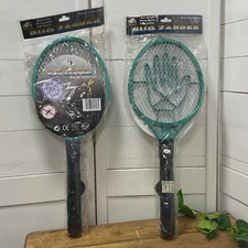 Pair 2 Bug Zapper Battery Powered Electric Tennis Racket Fly Swatter Mosquito