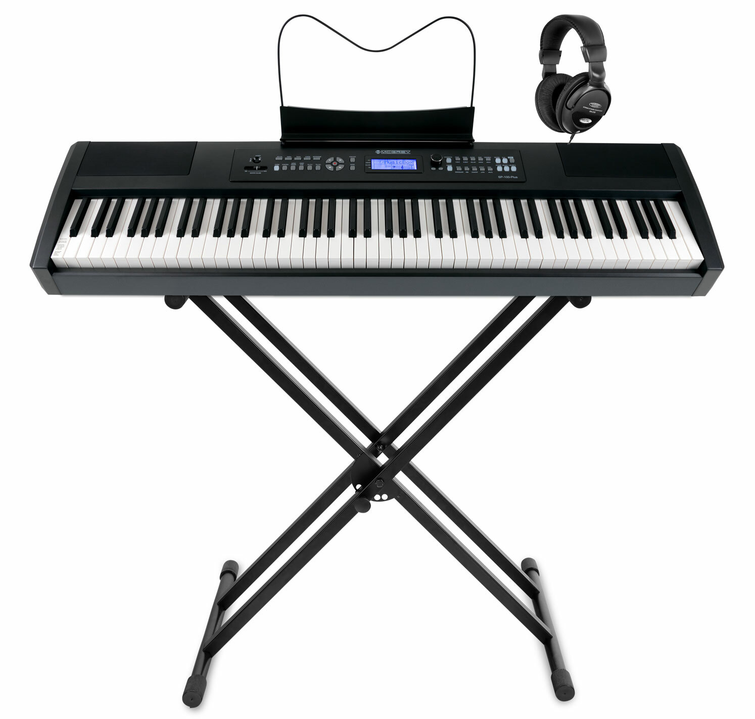 Pianoforte Digitale Stage Piano 88 Tasti Pesati MIDI USB Supporto a X & Cuffie
