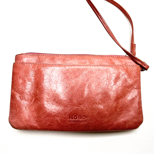 *Retro HOBO INTERNATIONAL Pink Leather Wristlet/Wallet w/Decorative Buckle - Picture 6 of 12